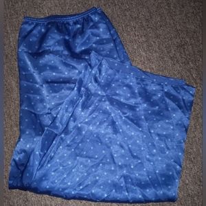 Morgan Taylor New blue satin polka dot pajama pants size extra large